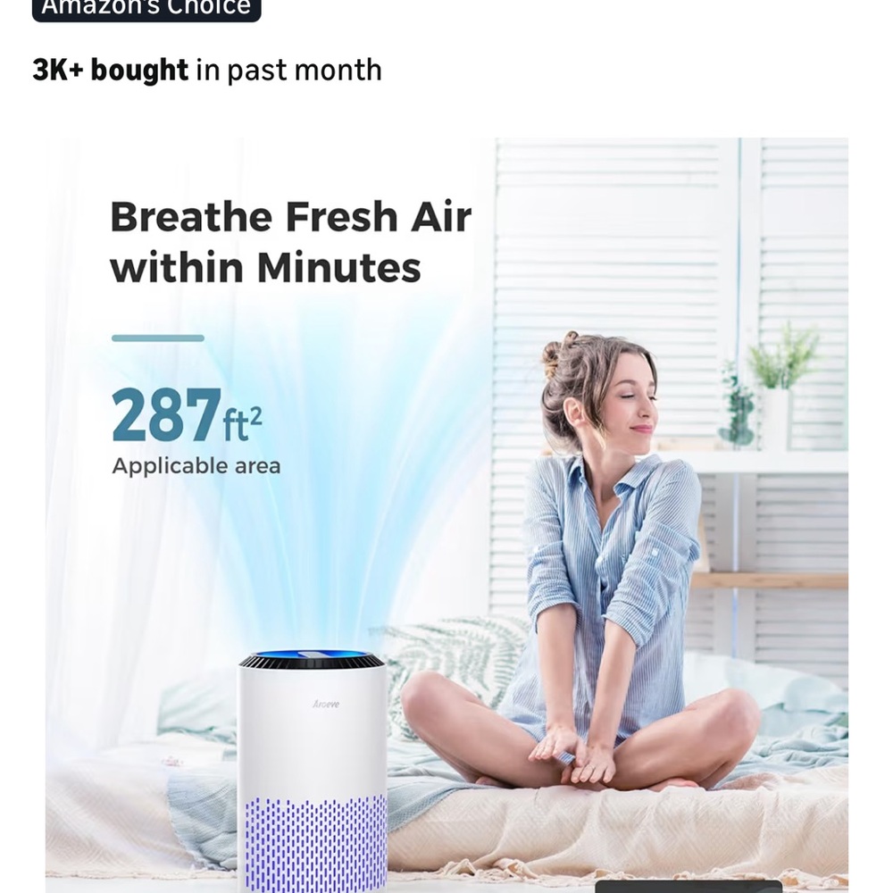 Brand new Aroeve Air Purifier with - Picture 3 of 8